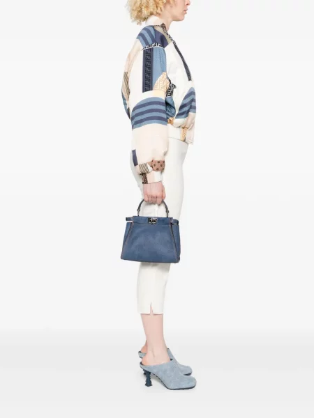 Geantă Fendi Peekaboo albastru