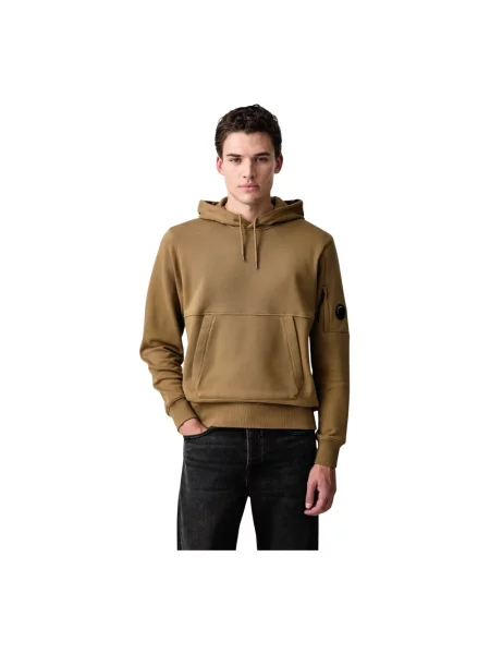 Lniana bluza z kapturem C.p. Company zielona