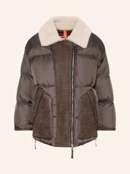 Kurtka skórzana Parajumpers elegancka brązowa