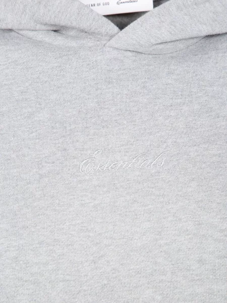 Суичър с качулка Fear Of God Essentials бродиран сиво