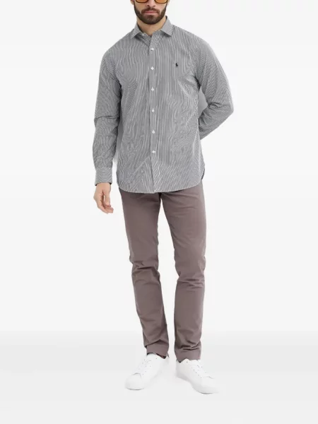 Samt prugasta košulja Polo Ralph Lauren s vezom plava