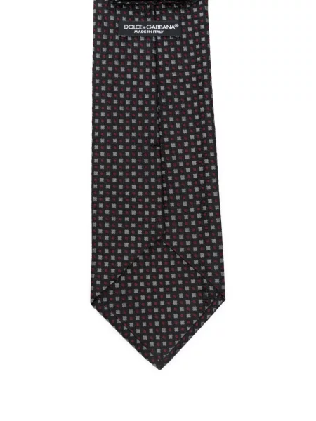 Cravată Dolce & Gabbana de mătase cu imprimeu geometric negru
