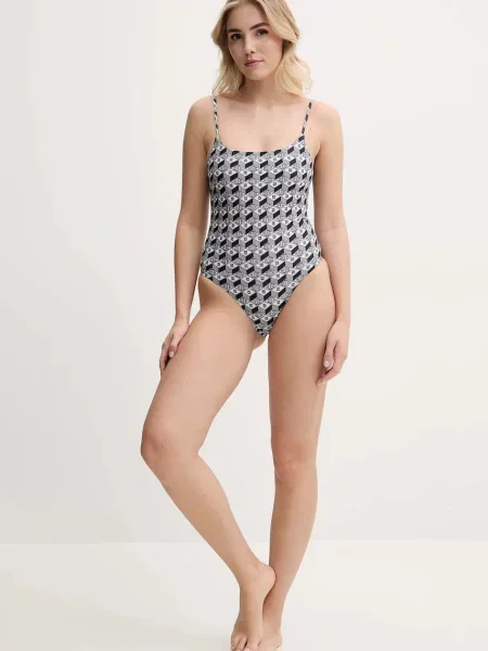 HUGO jednodielne plavky dámske PURE_SWIMSUIT čierna