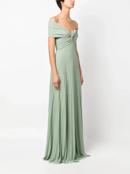 Πλισέ βραδινό φόρεμα Ralph Lauren Collection πράσινο