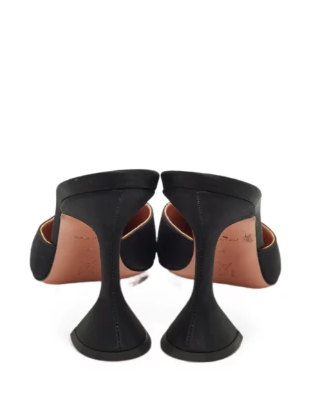 Σατέν mules Amina Muaddi μαύρο