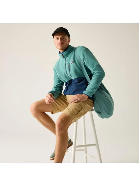 Bluza polarowa Frankie Color Block z zamkiem błyskawicznym zielona