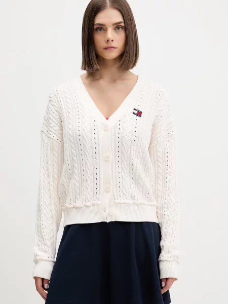 Tommy Jeans cardigan pentru femei din bej