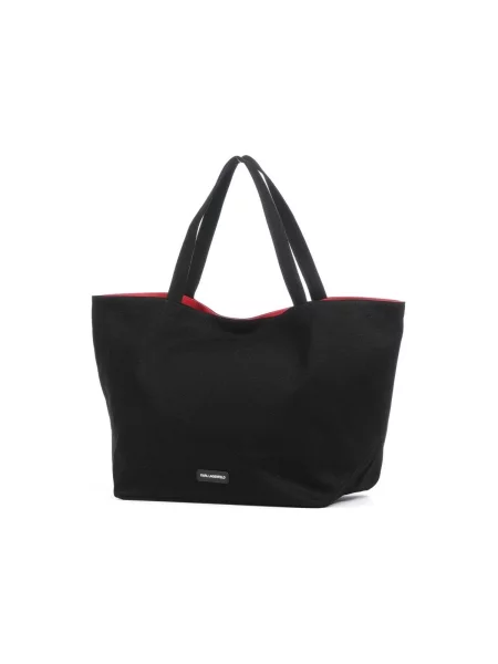 Platno shopper torbica Karl Lagerfeld crna