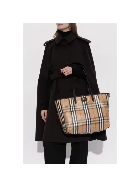 Shopperka Burberry skórzana beżowa