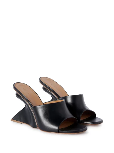 Sandale Off-white din piele cu pană alb