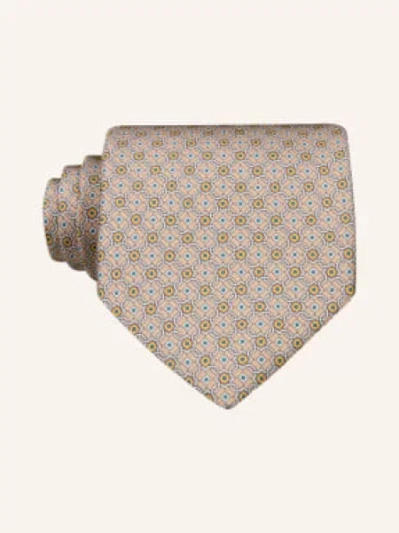 Eton Kravata světle hnědá / žlutá / tmavě modrá