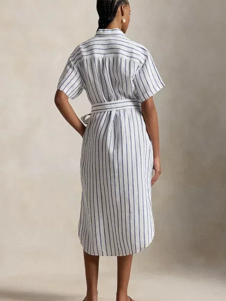 Polo Ralph Lauren Rochie tip cămașă din in albastru