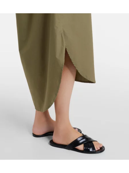 Rochie tip cămașă The Frankie Shop din poplin verde