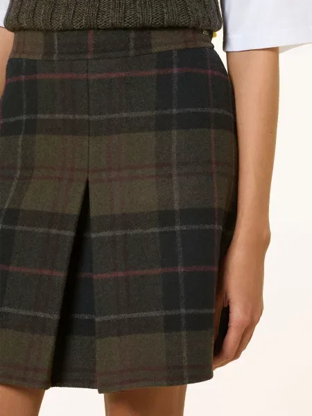 Barbour Sukně Marlow tmavě zelená / tmavě červená černá