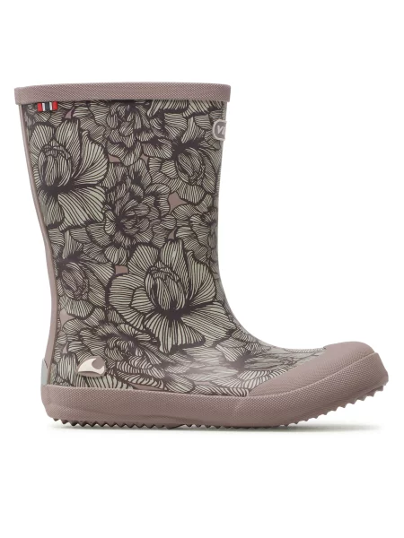 Резиновые сапоги Viking с принтом розовые