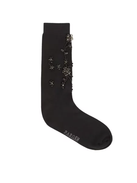 Șosete P.a.r.o.s.h. cu model floral negru