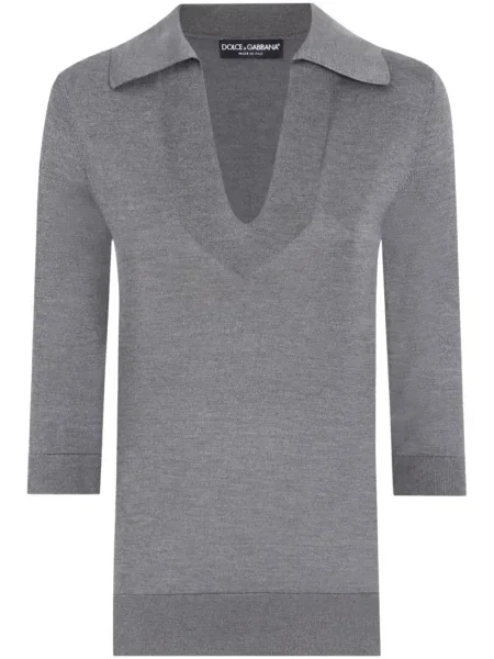 Haftowane polo Dolce And Gabbana szare