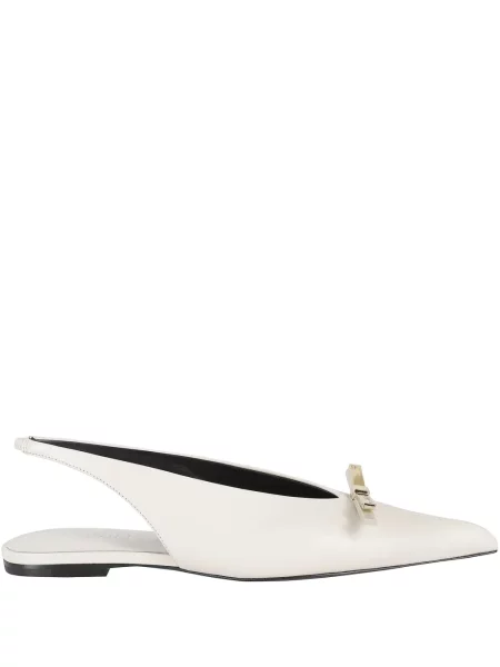Pantofi cu toc Lanvin din piele slingback alb