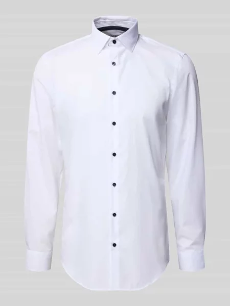 Koszula biznesowa o kroju slim fit z listwą guzikową Jake*s biała