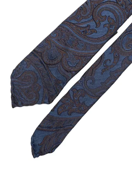 Cravată Dell'oglio cu model paisley albastru
