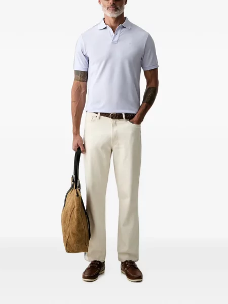 Tricou polo Hackett London cu broderie violet