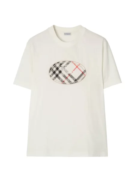 Tricou Burberry în carouri alb