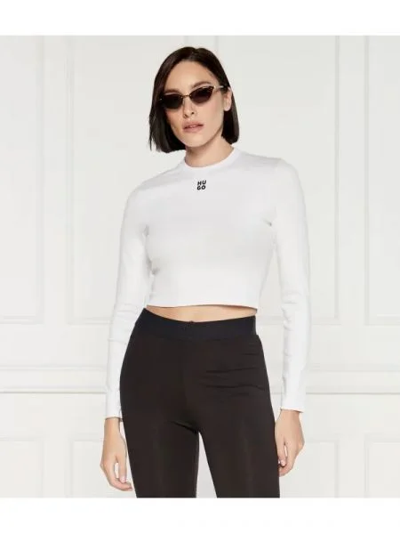 HUGO Tricou negru alb