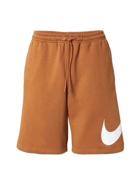 Nike Sportswear Pantaloni CLUB maro coniac alb
