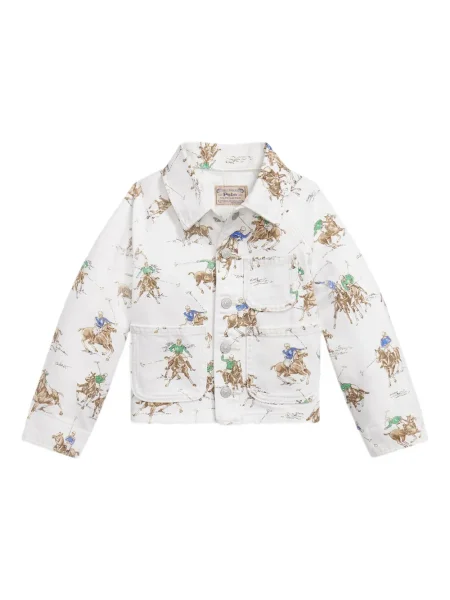 Kurtka jeansowa dziecięca Polo Ralph Lauren biała
