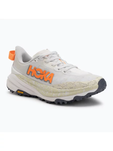 Pantofi de alergare pentru femei HOKA Speedgoat 6 white/neon tangerine alb