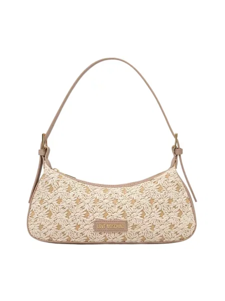 Love Moschino torebka z imitacji skóry beżowa