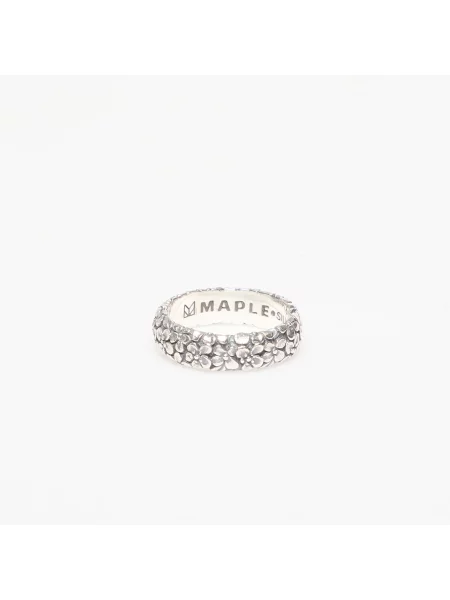 Каблучка Maple в квіточку срібна