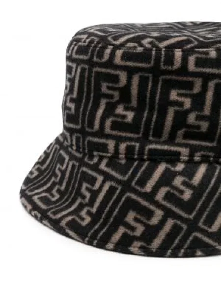 Žakárový klobouk Fendi černý