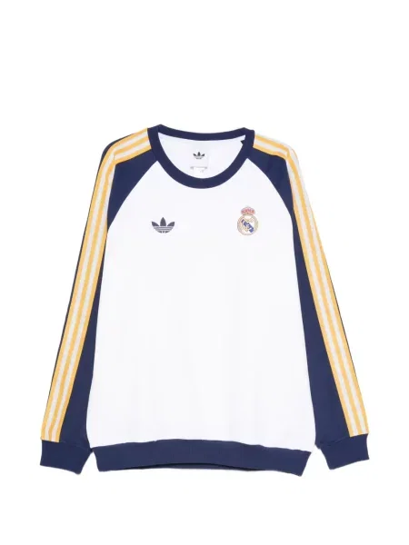 Hímzett csíkos póló Adidas fehér