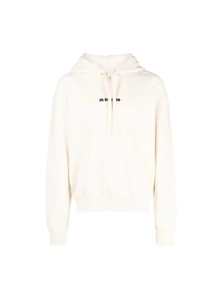 Bluza z kapturem Jil Sander z logo biała