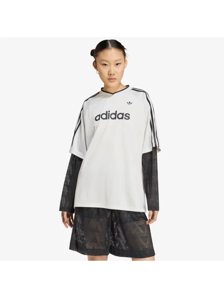 Bluzka z długim rękawem Adidas Originals z dżerseju biała