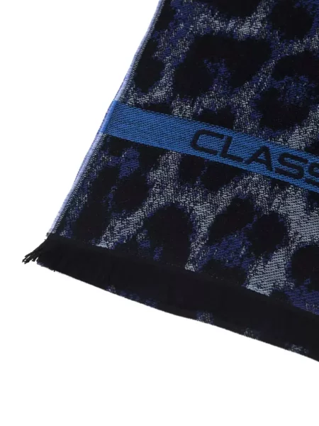 Fular Cavalli Class cu imagine cu model leopard albastru