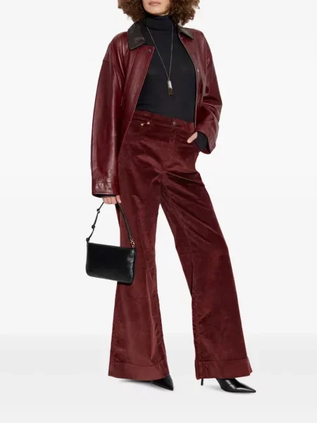 Kordbársony trapéz kiszélesedő farmer Rag & Bone piros