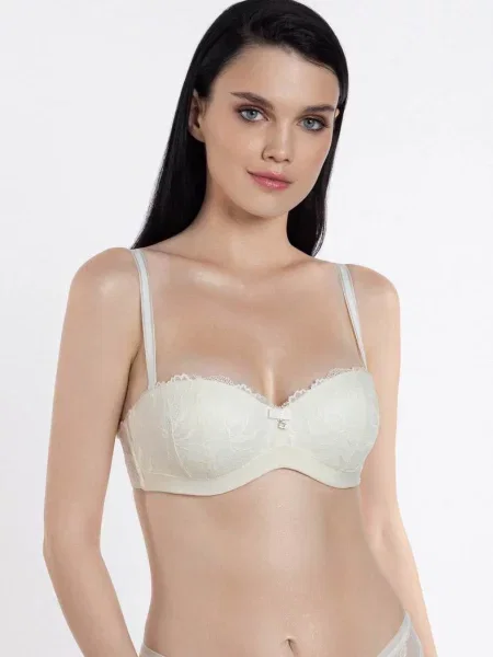 Бюстгальтер балконет с пуш-ап білий