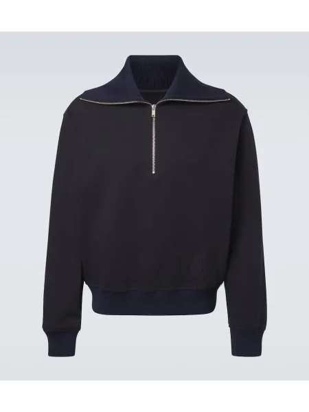 Hanorac Jil Sander de jumătate de fermoar albastru