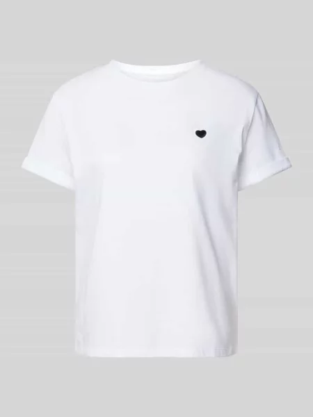 T-shirt z wyhaftowanym motywem model ‘Serz’ Opus biała