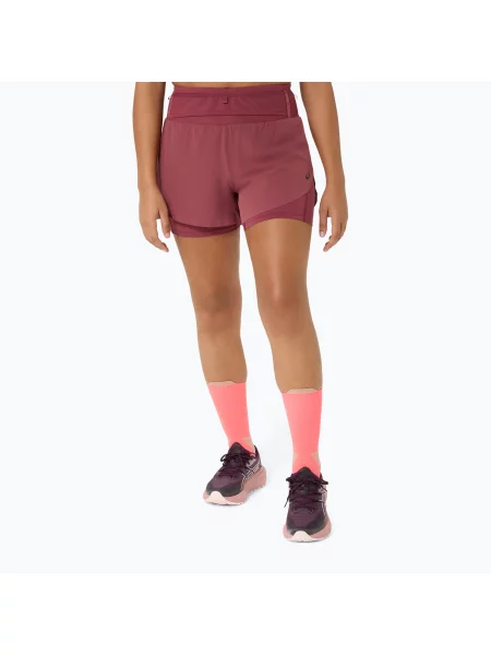 Pantaloni scurți de alergare pentru femei ASICS Fujitrail Elite brisket red roșu