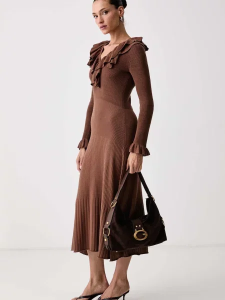 Marella rochie din lyocell MLSLATINO maro