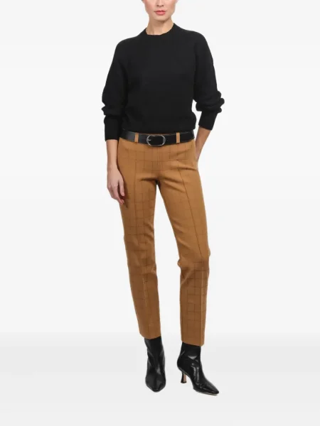 Pantaloni High Sport în carouri maro