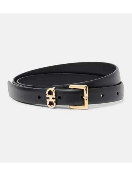 Cu centură curea Ferragamo din piele negru