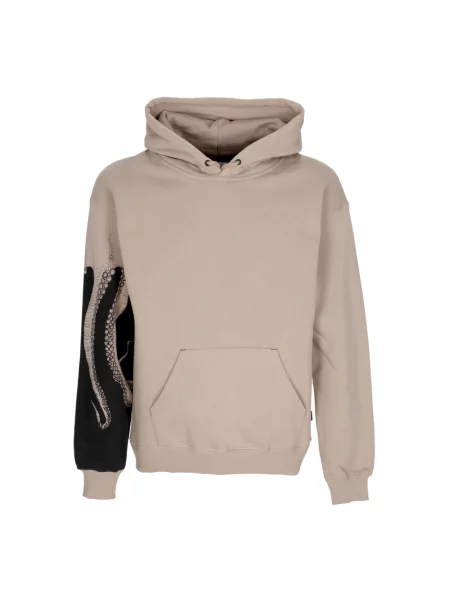 Bluza z kapturem Octopus z kapturem ze sznurkiem beżowa