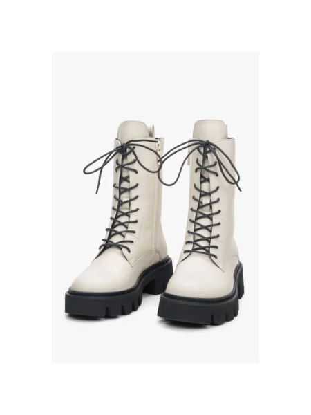 Кожаные ботинки Estro белые