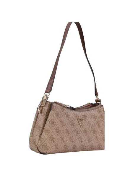 Crossbody kabelka Guess s autogramem hnědá