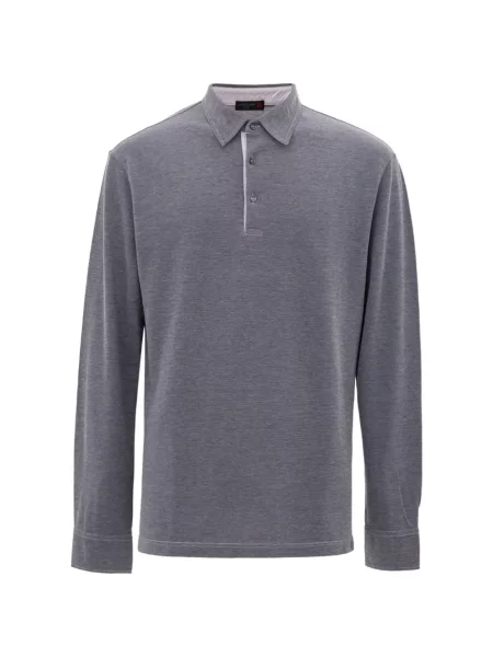 Lung tricou polo Corneliani albastru