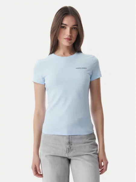 Tommy Jeans T-Shirt Ess Logo jasny niebieski